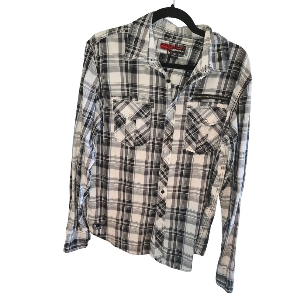 Distortion Mens‎ Plaid Shirt Size M